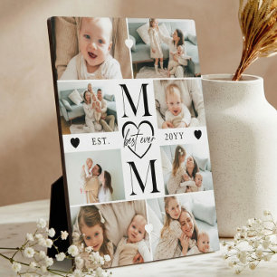 Best Ever Mum Heart Custom Photo Collage Keepsake Plaque