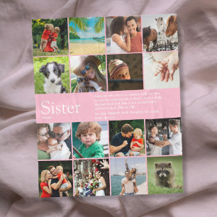 Best Ever Sister Definition 16 Photo Girly Pink Fleece Blanket