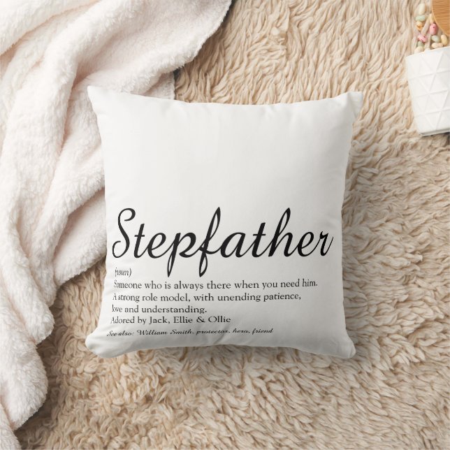 Best Ever Stepfather, Stepdad Definition Script Cushion (Blanket)