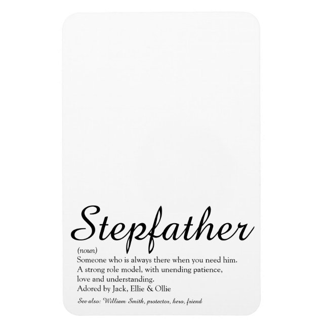 Best Ever Stepfather, Stepdad Definition Script Magnet (Vertical)