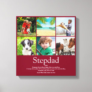 Best Ever Stepfather Stepdad Modern Photo Collage Canvas Print