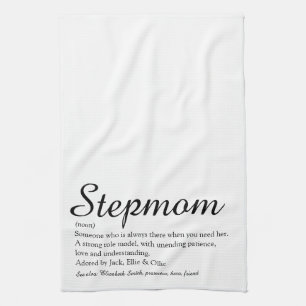 Best Ever Stepmom, Stepmother Definition Script Tea Towel