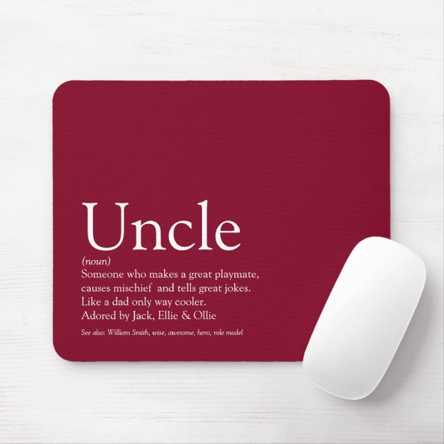 Best Ever Uncle Funcle Definition Modern Burgundy Mouse Pad (With Mouse)
