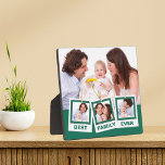 Best Family Ever Custom 4 Photo Collage Green Plaque<br><div class="desc">Upload your favorite photos to make your own unique personalized keepsake photo gift.</div>