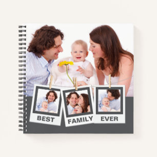 Best Family Ever Custom Instagram 4 Photo Collage Notebook