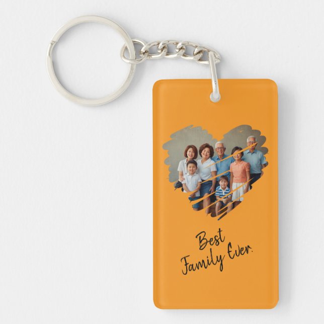Best Family Ever Custom Photo Keychain (Front)
