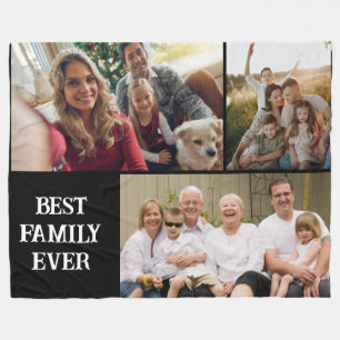 Best family ever photo collage Fleece Blanket