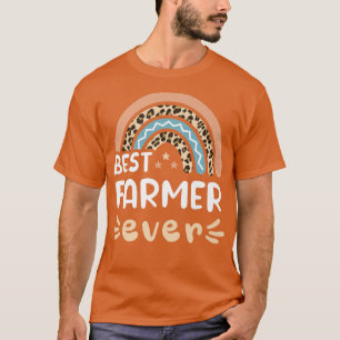Best farmer ever Leopard Rainbow Mum T-Shirt