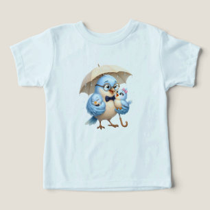 Best Father Cute Bird Light Blue Toddler T-Shirt