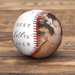 Best Father Ever Elegant Script Photos Names Year Baseball