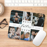 Best Father Ever | Father's Day 6 Photo Collage Mouse Pad<br><div class="desc">Send a beautiful personalised father's day gift to your dad that he'll cherish. Special personalised father's day family photo collage to display your special family photos and memories. Our design features a simple 6 photo collage grid design with "Best Father Ever" designed in a beautiful handwritten black script style &...</div>