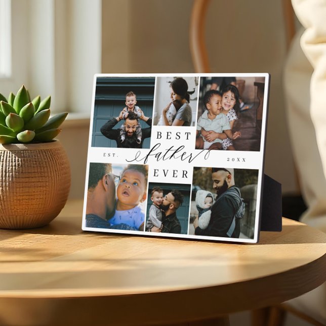 Best Father Ever | Father's Day 6 Photo Collage Plaque (Best Father Ever | Father's Day 6 Photo Collage Plaque)