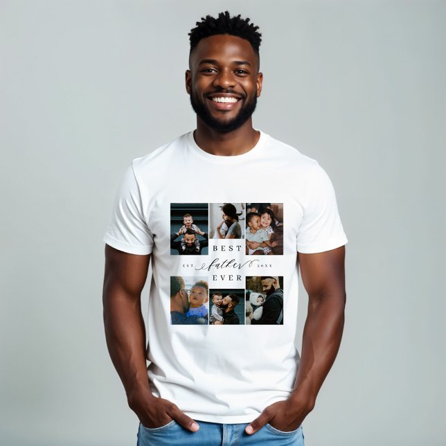 Best Father Ever | Father's Day 6 Photo Collage Tri-Blend Shirt (Best Father Ever | Father's Day 6 Photo Collage Tri-Blend Shirt)