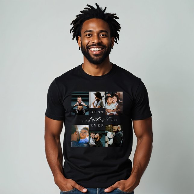 Best Father Ever | Father's Day 6 Photo Collage Tri-Blend Shirt (Best Father Ever | Father's Day 6 Photo Collage Tri-Blend Shirt)