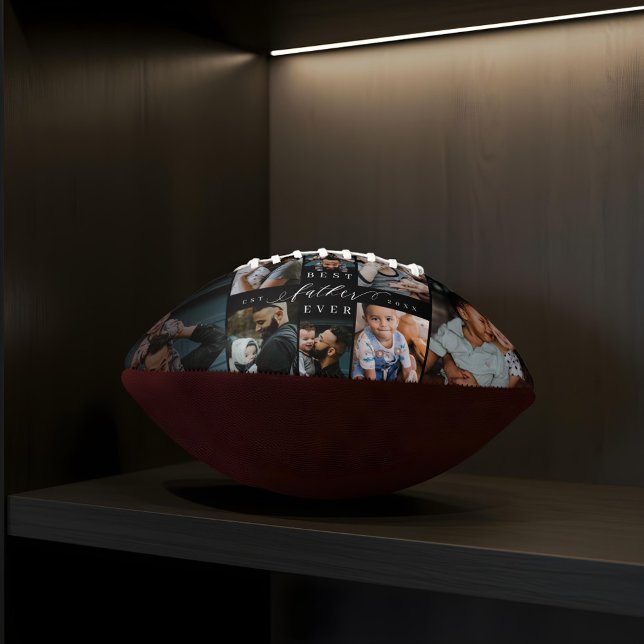 Best Father Ever | Father's Day 8 Photo Collage Football (Best Father Ever | Father's Day 8 Photo Collage Football)