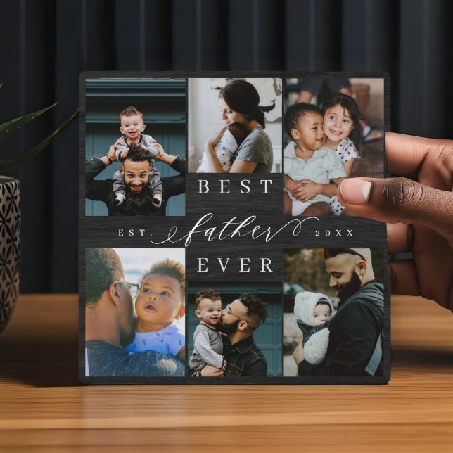 Best Father Ever Father's Day Gift Photo Woodgrain Plaque (Best Father Ever Father's Day Gift Photo Woodgrain Plaque)