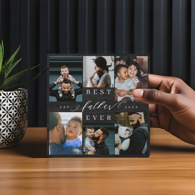 Best Father Ever Father's Day Gift Photo Woodgrain Plaque (Best Father Ever Father's Day Gift Photo Woodgrain Plaque)