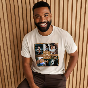 Best Father Ever Father's Day Gift Photo Woodgrain Tri-Blend Shirt