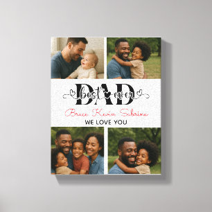 Best Father Ever Personalised Photo Collage Canvas Print
