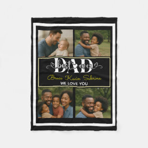 Best Father Ever Personalised Photo Collage Fleece Blanket