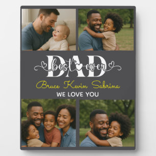 Best Father Ever Personalised Photo Collage Plaque