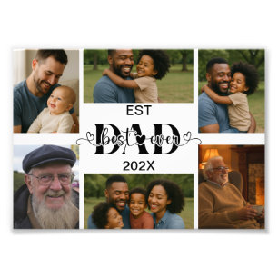 Best Father Ever – Personalised Photo Collage Print