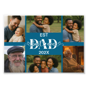 Best Father Ever – Personalised Photo Collage Print