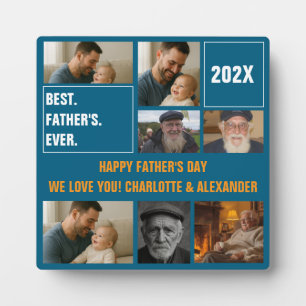 Best Father Ever Photo Collage and Custom Text Plaque
