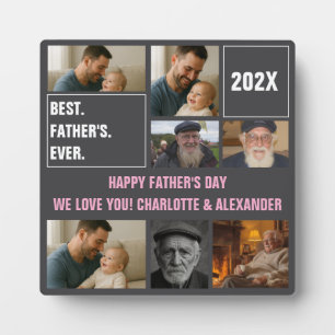 Best Father Ever Photo Collage and Custom Text Plaque
