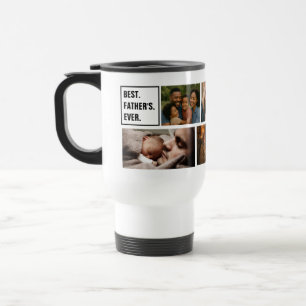 Best Father Ever Photo Collage and Custom Text Travel Mug
