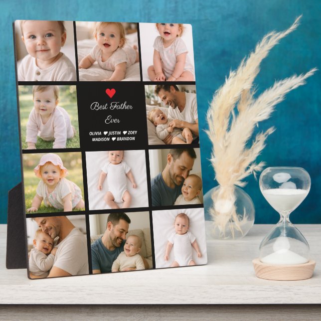 Best Father Ever Photo Collage | Personalized  Plaque (Side)