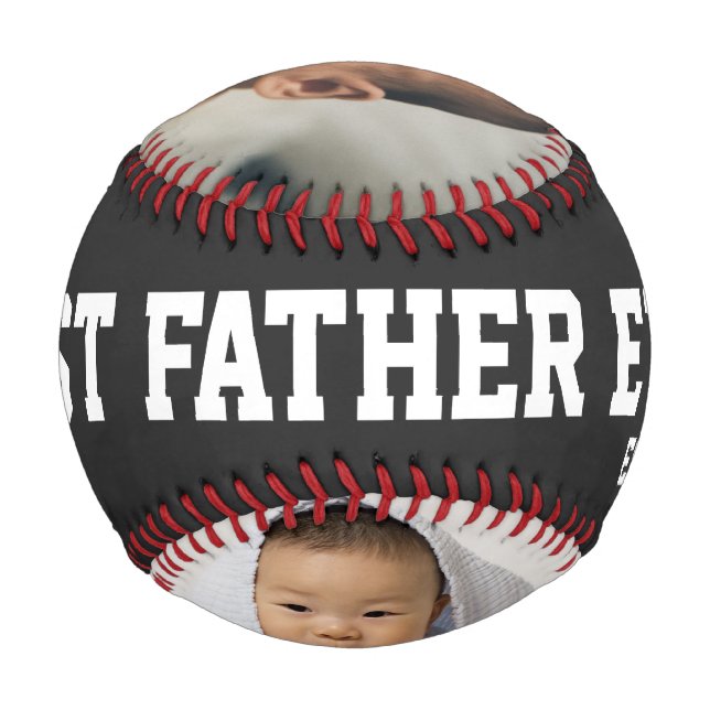 Best Father Ever Photo Father's Day Baseball (Front)