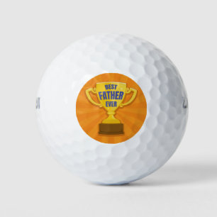 Best Father Ever Retro Trophy Cup for Dad, Daddy Golf Balls