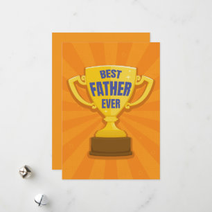 Best Father Ever Retro Trophy Cup for Dad, Daddy Holiday Card