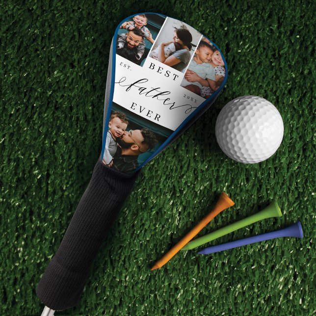 Best Father Ever Script Father's Day Photo Collage Golf Head Cover (Best Father Ever Script Father's Day Photo Collage Golf Head Cover)