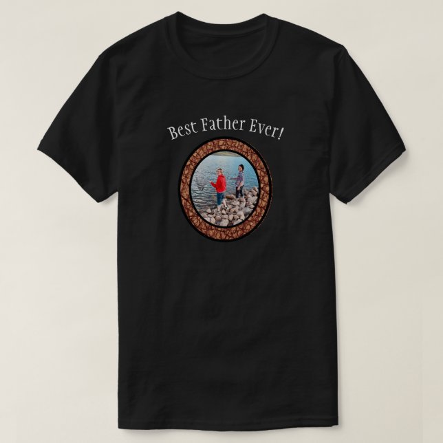 Best Father Family Photo  Custom T-Shirt (Design Front)