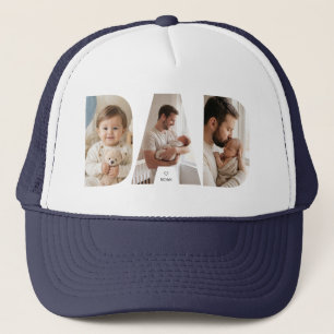 Best Father Navy Minimalist Photo DAD Trucker Hat