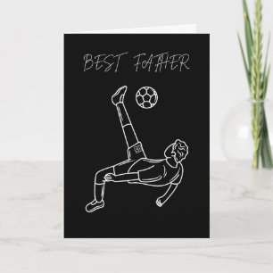 Best Father Soccer Minimalist Football Dad Card