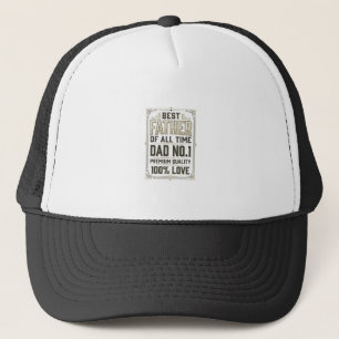 Best Father Vintage Engraving Typographic Shirt De Trucker Hat