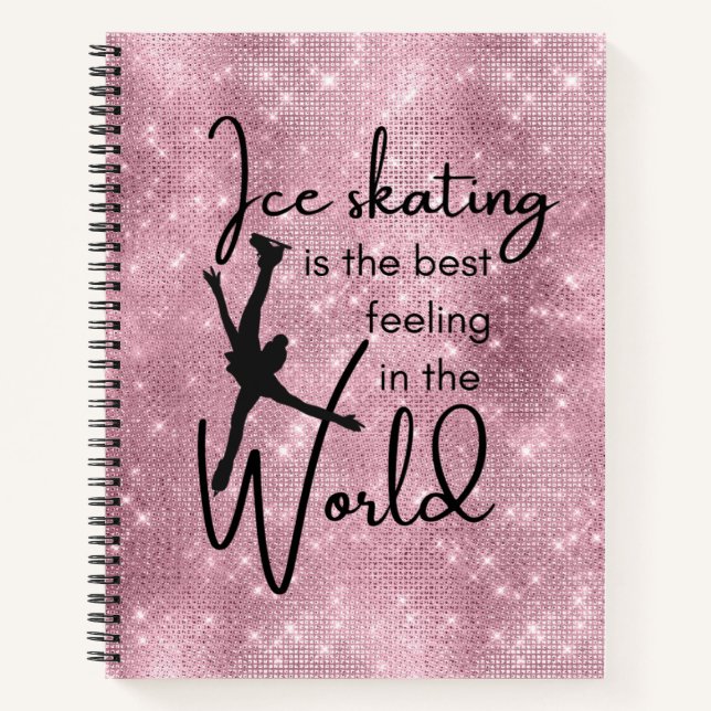 Best feeling - Pink shimmer figure skating Notebook (Front)