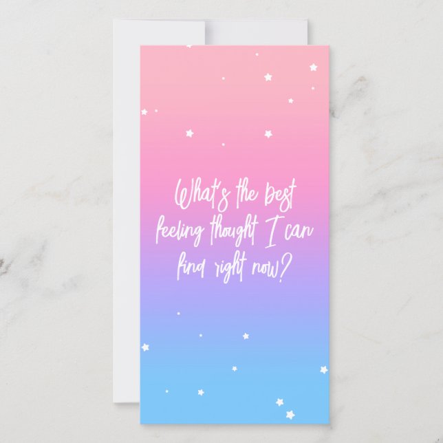 Best Feeling Though Pastel Gradient Bookmark Card (Front)