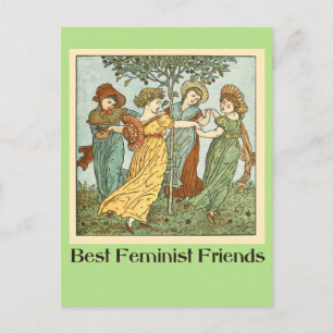 Best feminist friends postcard