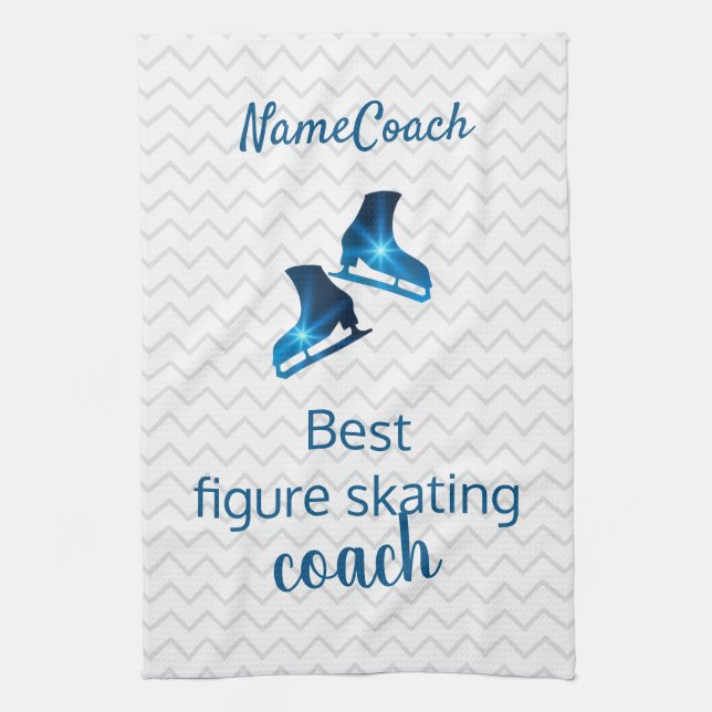 Best figure skating coach - blue star skate towel (Vertical)