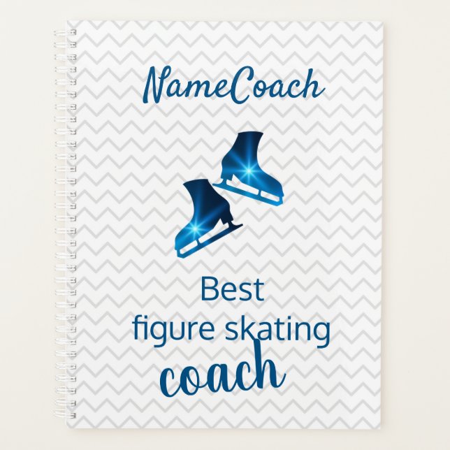 Best figure skating coach planner - blue star (Front)