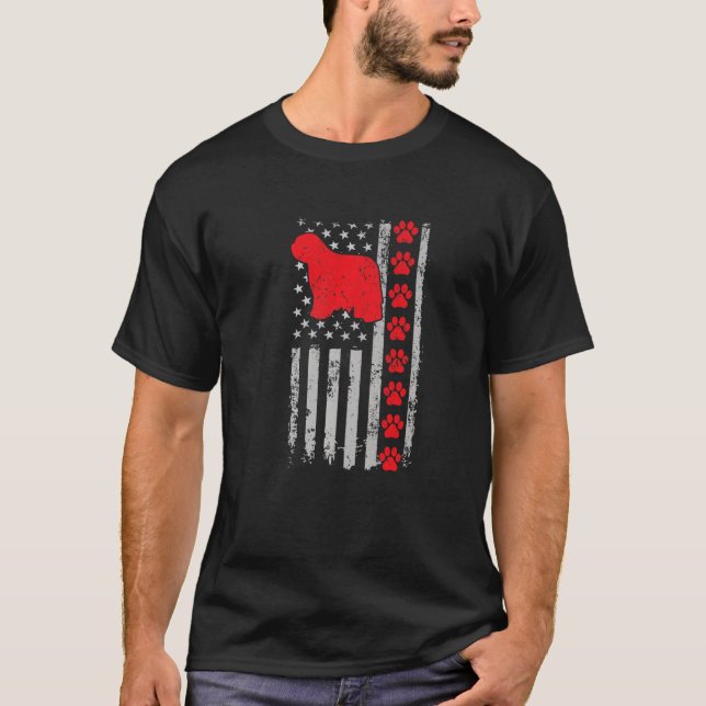 Best Firefighter Bergamasco Mum Dad Ever Us Flag D T-Shirt (Front)