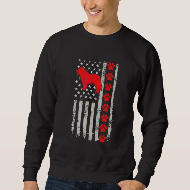 Best Firefighter Leonberger Mum Dad Ever Us Flag D Sweatshirt (Front)