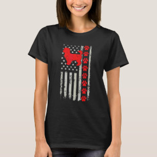 Best Firefighter Maltipoo Mum Dad Ever Us Flag Dog T-Shirt