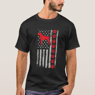 Best Firefighter Pudelpointer Mum Dad Ever Us Flag T-Shirt