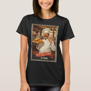 BEST FISH & CHIPS IN TOWN! â€“ Vintage 1950s Pub C T-Shirt