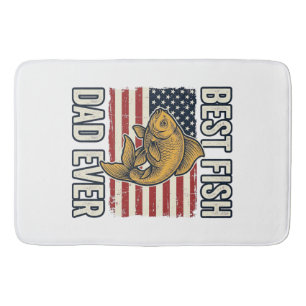 Best Fish Dad Ever Vintage Goldfish Shirt Design_1 Bath Mat